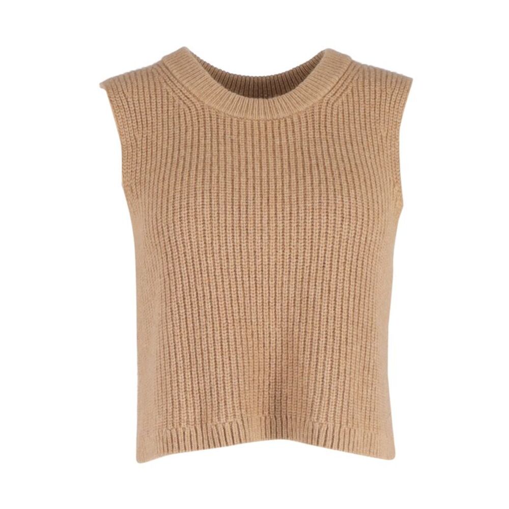 Altuzarra Sleeveless Knit Top in Brown Wool
